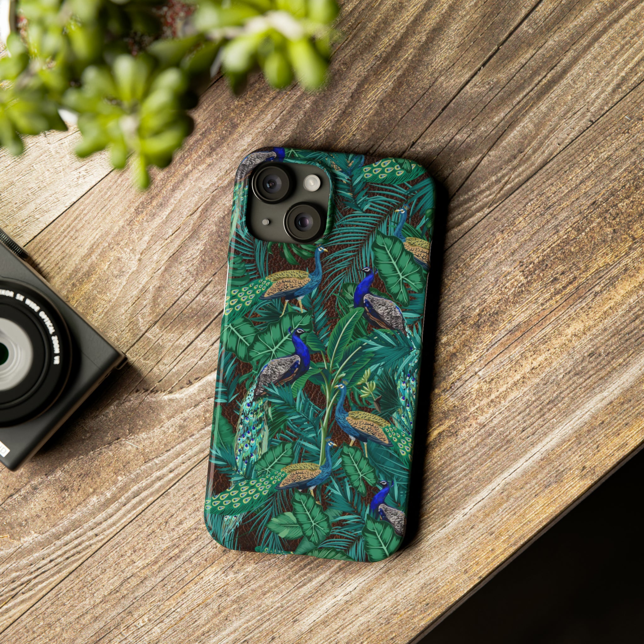 Slim Phone Cases-Peacock design -I phone 15