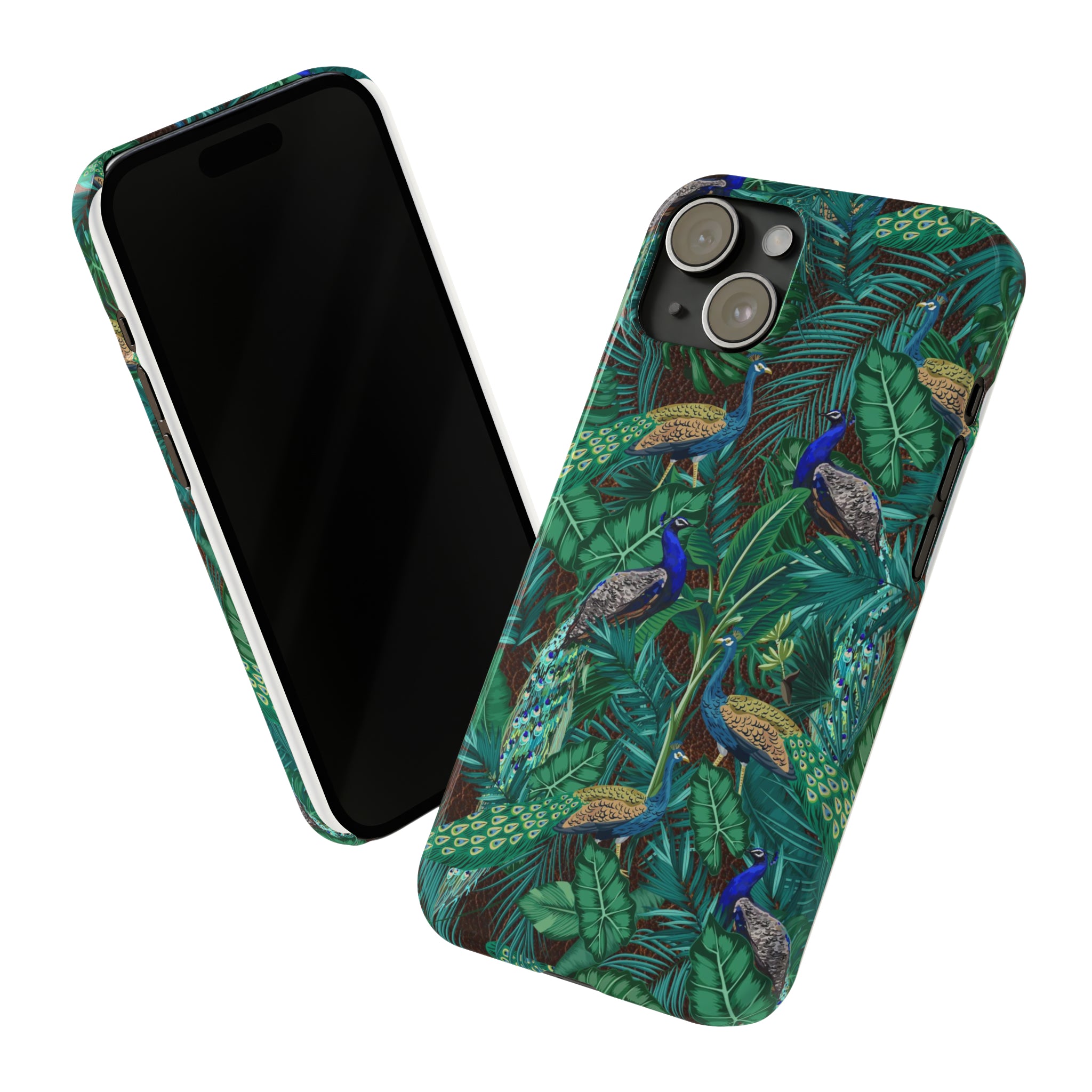 Slim Phone Cases-Peacock design -I phone 15