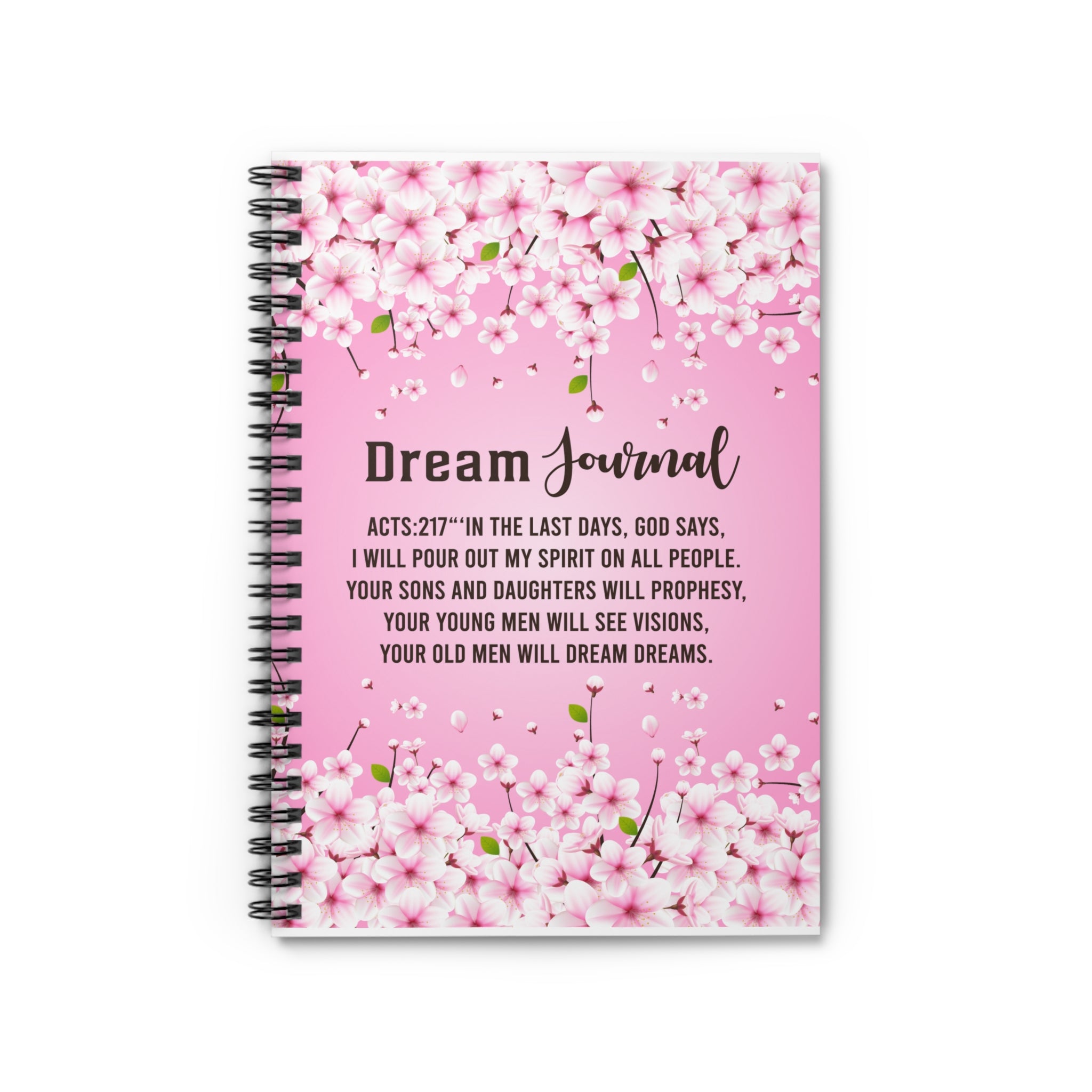 Spiral Notebook - Ruled Line-Dream Journal with Bible verse reminder