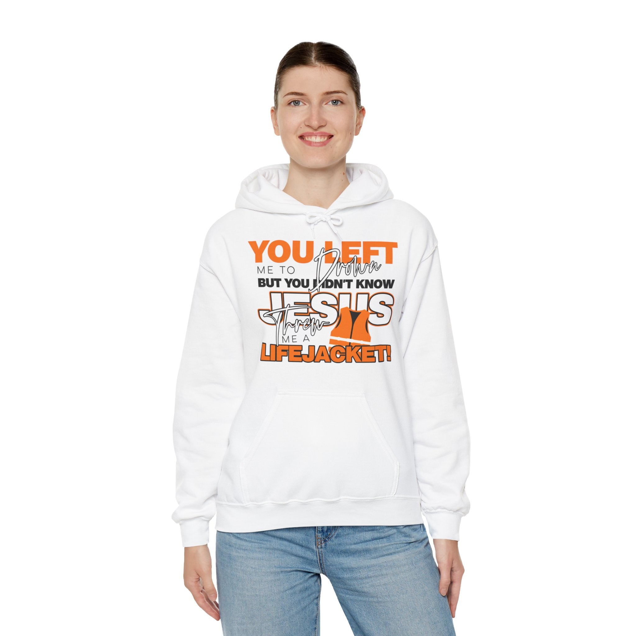 Unisex Heavy Blend™ Hooded Sweatshirt-You left me to drown message-Jesus