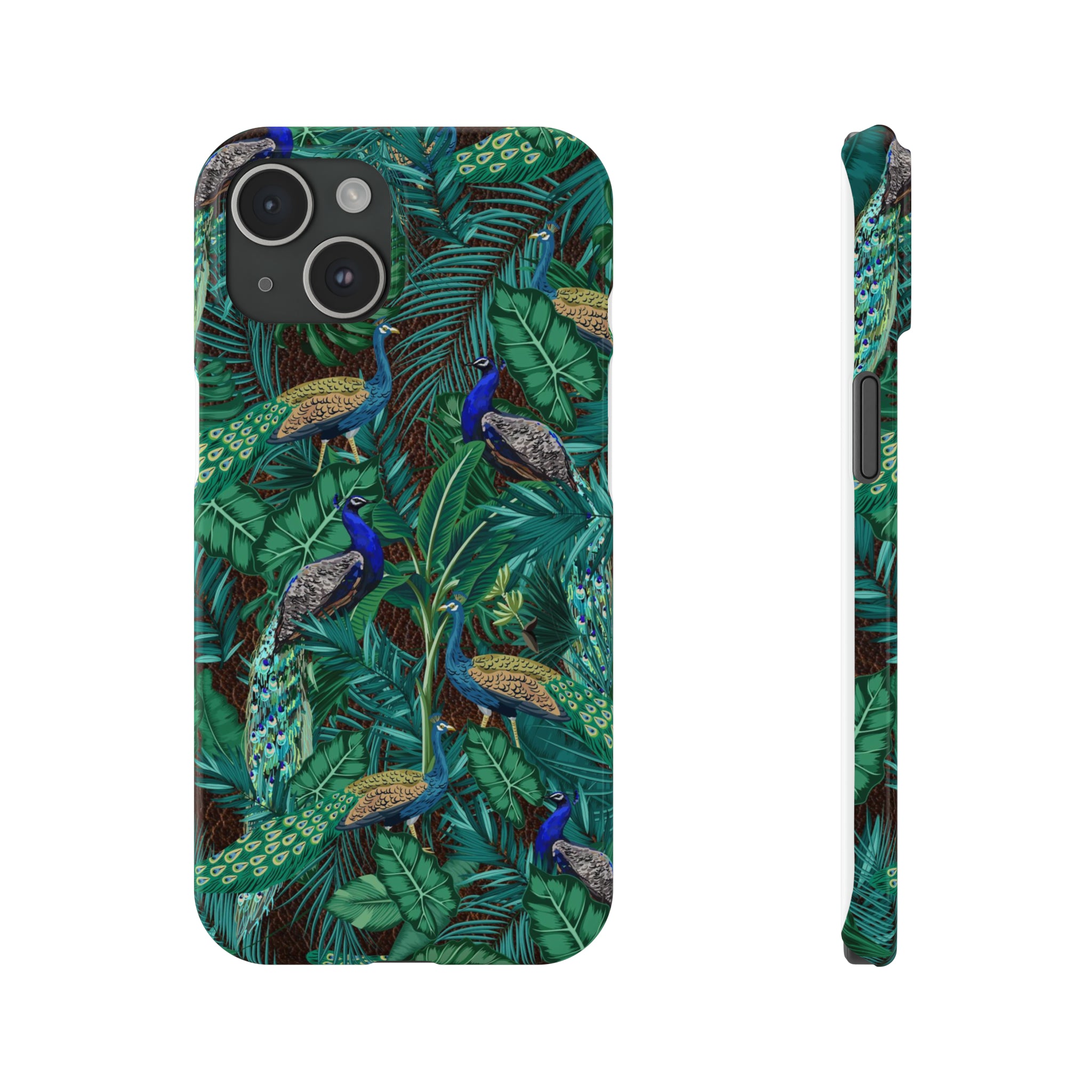 Slim Phone Cases-Peacock design -I phone 15